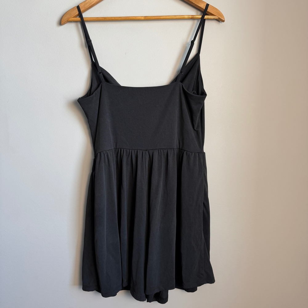 Black Tape Cami Romper Black Large Jersey‎ Knit Athleisure Preppy Twee Summer - Picture 5 of 13